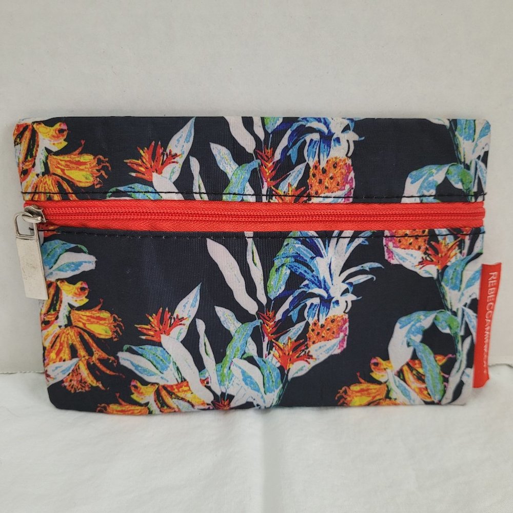 Rebecca Minkoff X Ipsy Navy Multi-Colored Floral Small Cosmetic Bag 7 x 5 inches